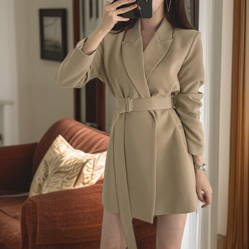 퀸카 레이스 슈트 통근 트렌치코트 클래식 통근 정장