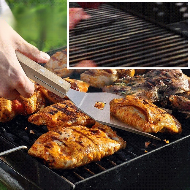 Multi-functional barbecue spatula