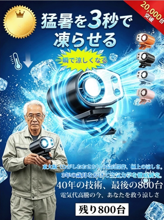 【体感マイナス超ひんやり】半導体冷却クリップファン