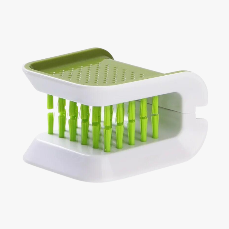 Cepillo de limpieza en forma de U para cuchillos, tenedores y palillos