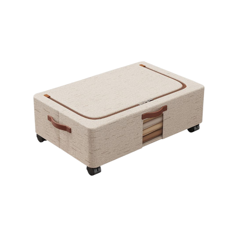 Under-bed storage box with casters