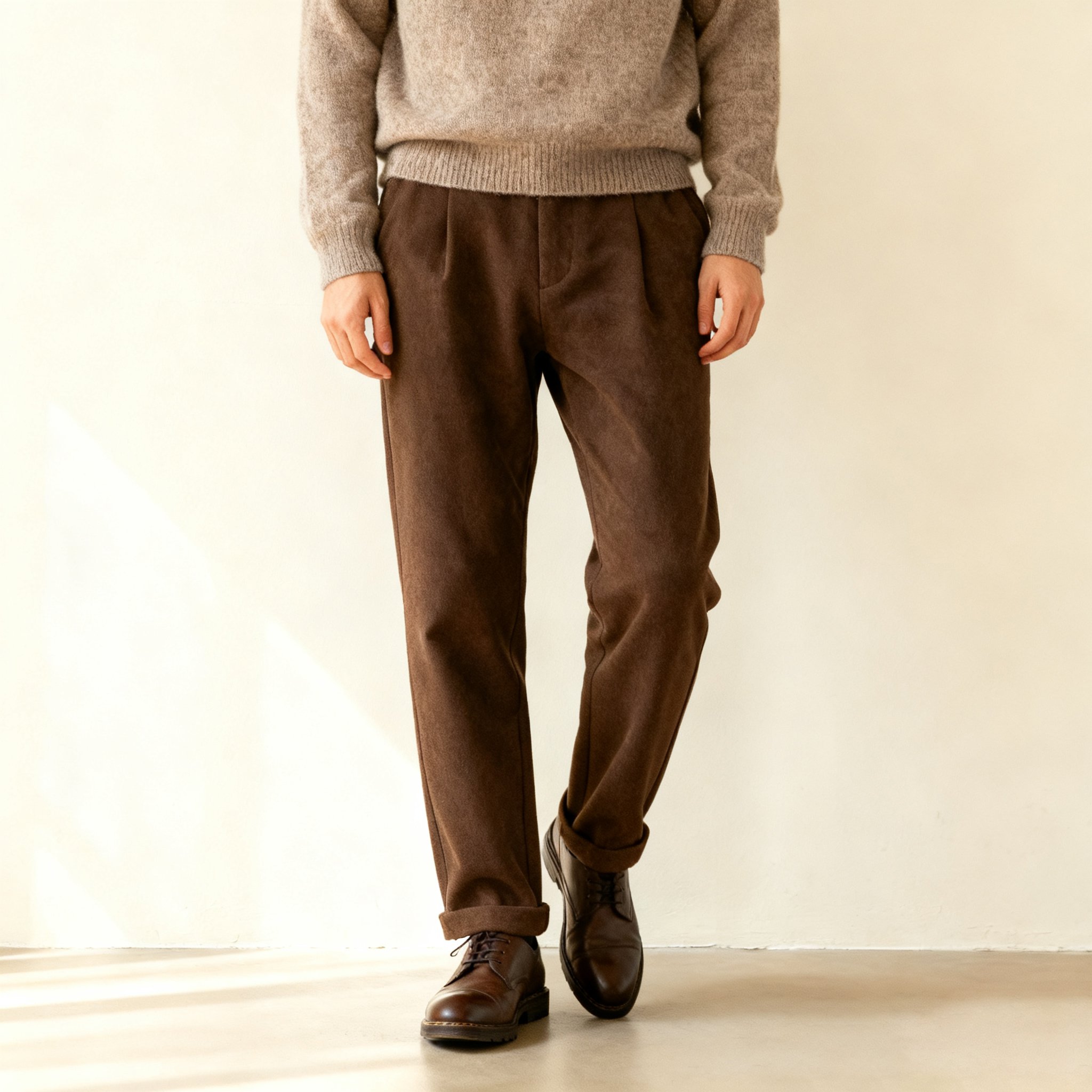 남성 캐주얼 팬츠 착용 이미지