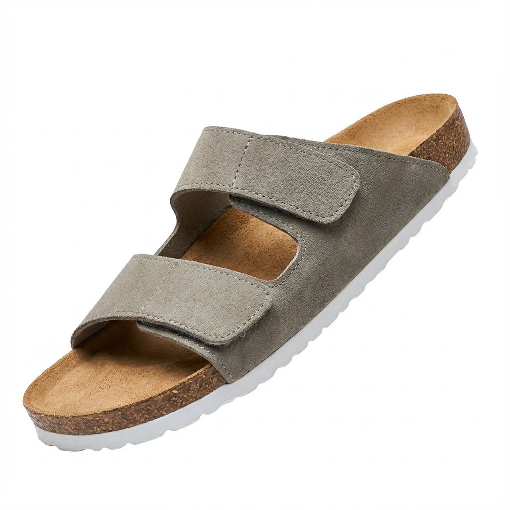 شبشب رجالي بلاصق فيلكرو من الفلين والجلد الطبيعي