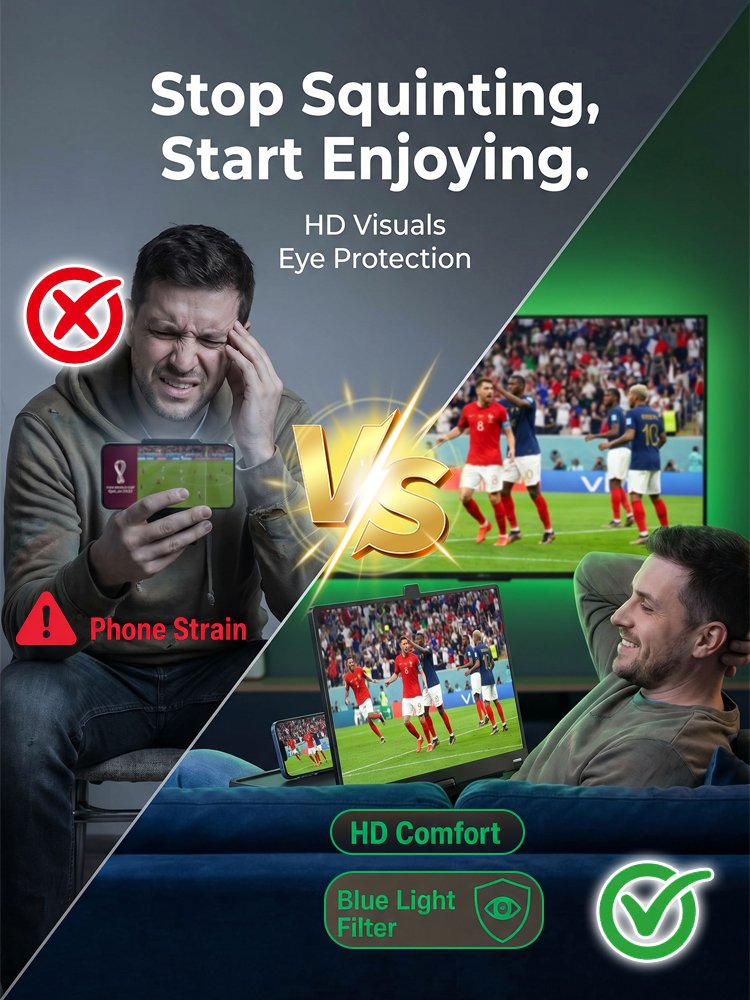 Top-Rated World Cup Essential Screen Amplifier – Optical-Grade HD Lens with Blue-Light Filter 