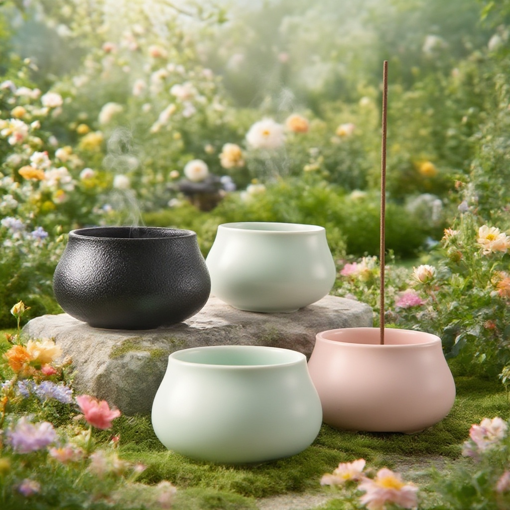 선의 미가 돋보이는 도자기 향로 디테일