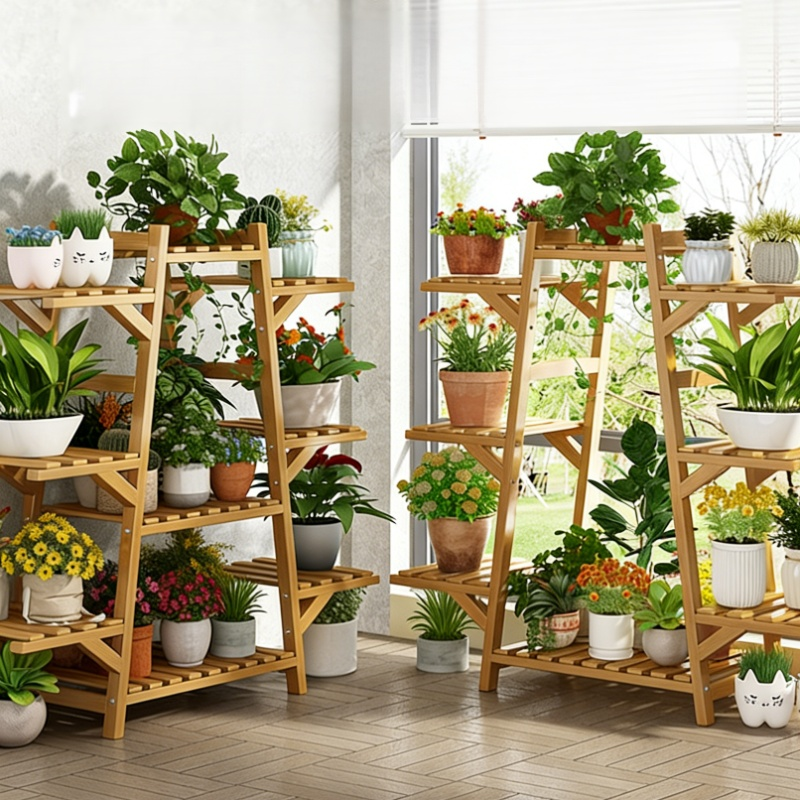 陽台客廳藤條多層花架多肉植物花盆架