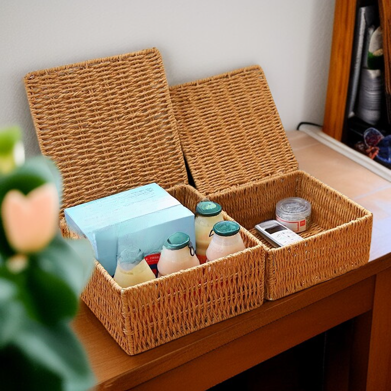 화장품 및 소품 정리함 뚜껑 달린 다용도 수납박스