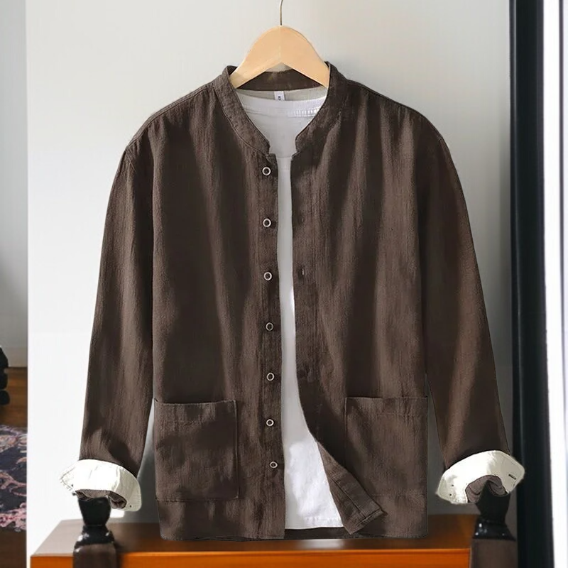 남자 린넨 차이나 셔츠 코튼 빈티지 차이나 셔츠 남자 빈티지 린넨 차이나 셔츠
