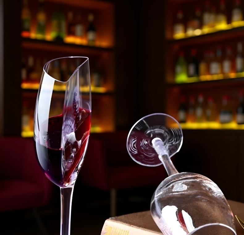 كأس النبيذ الزجاجي الأحمر لحفلات ومناسبات