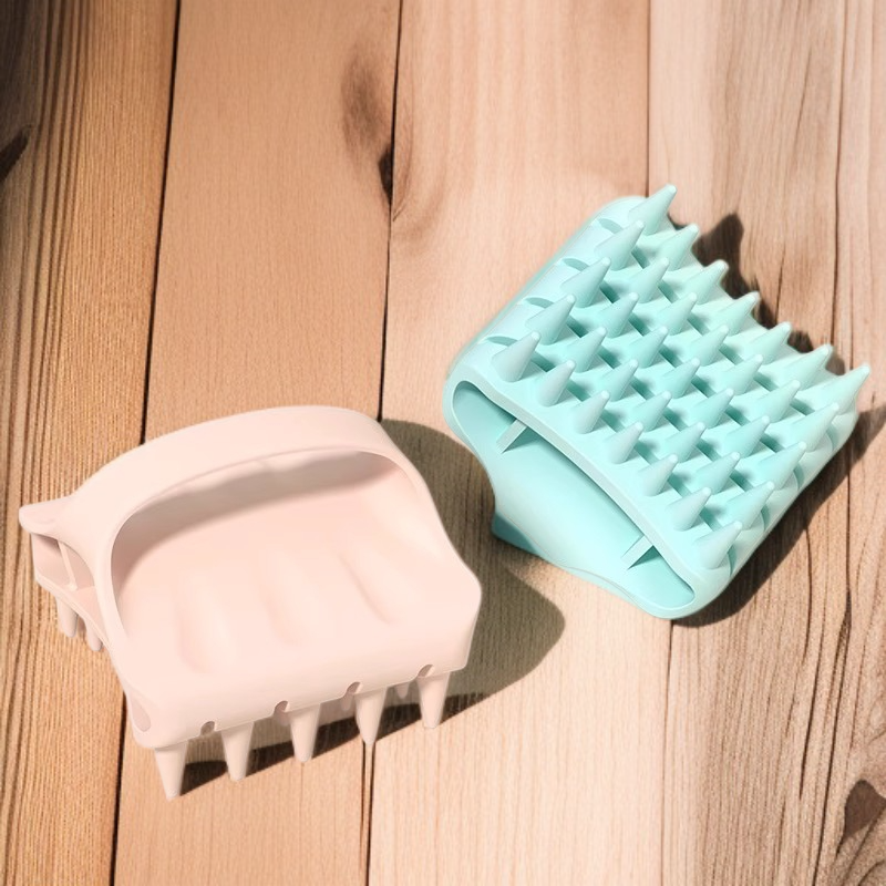 洗頭按摩梳彈性矽膠鏤空頭皮清潔解壓順發