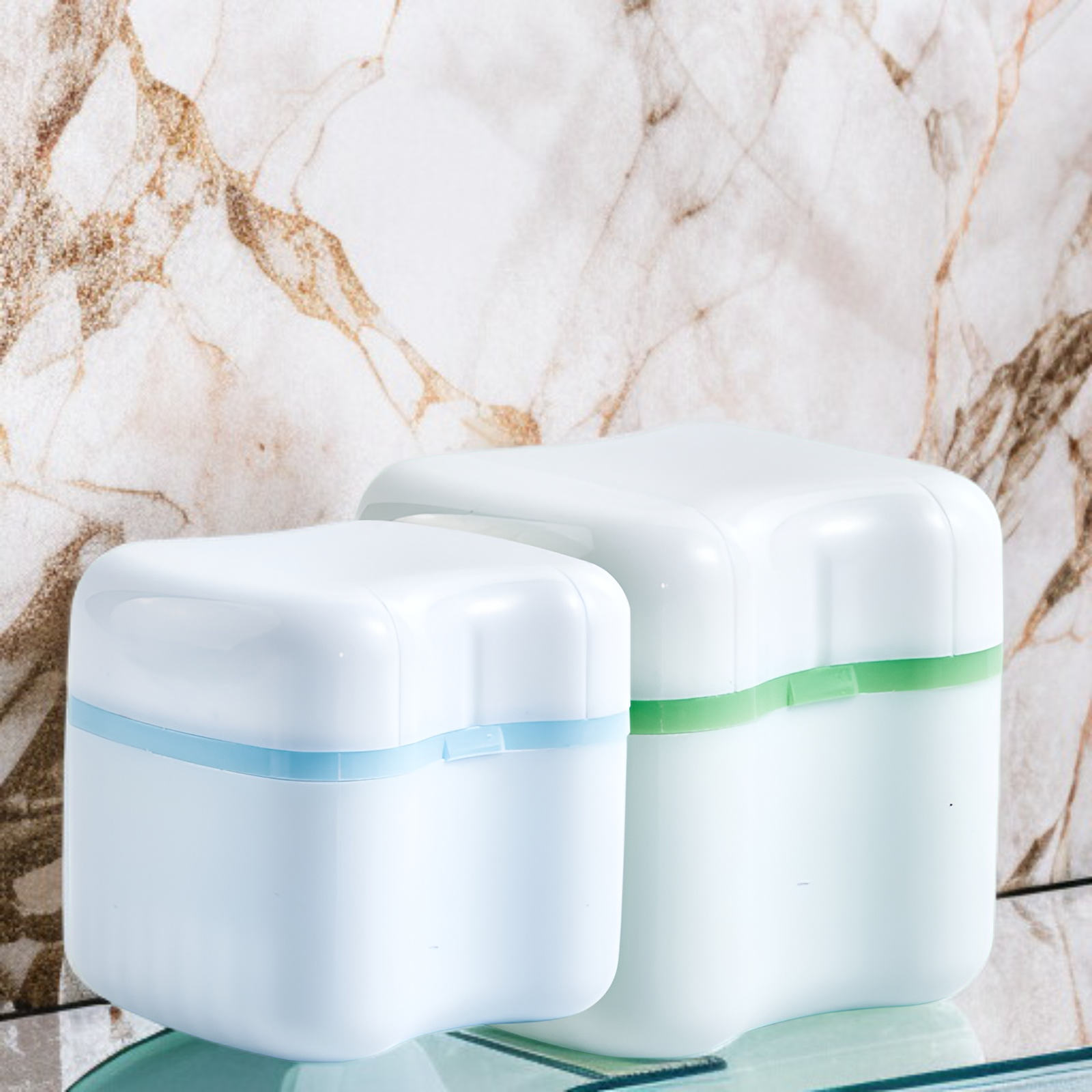 フィルター付き二層義歯浸漬保管ボックス