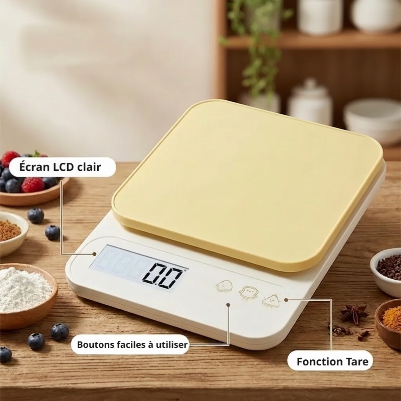 Balance électronique de cuisine haute précision compacte