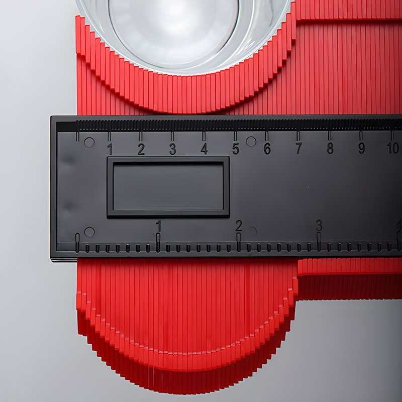 Irregular contour gauge, radian ruler