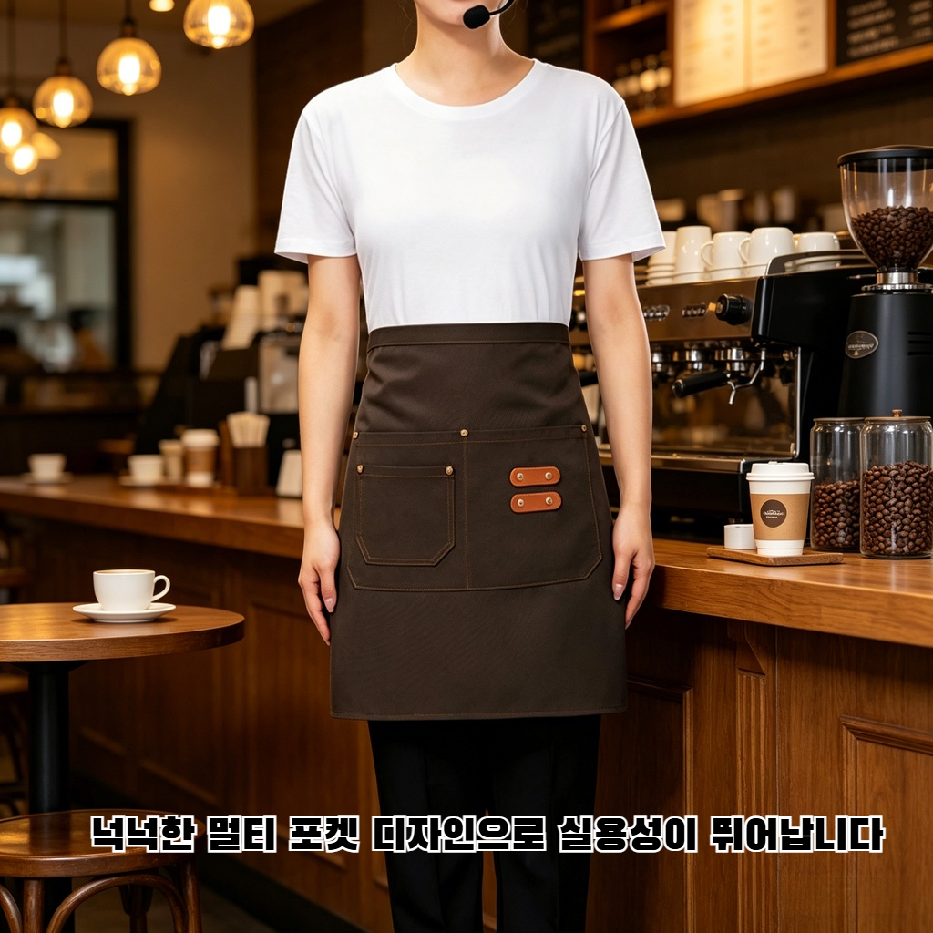 다주머니 캔버스 하프 앞치마
