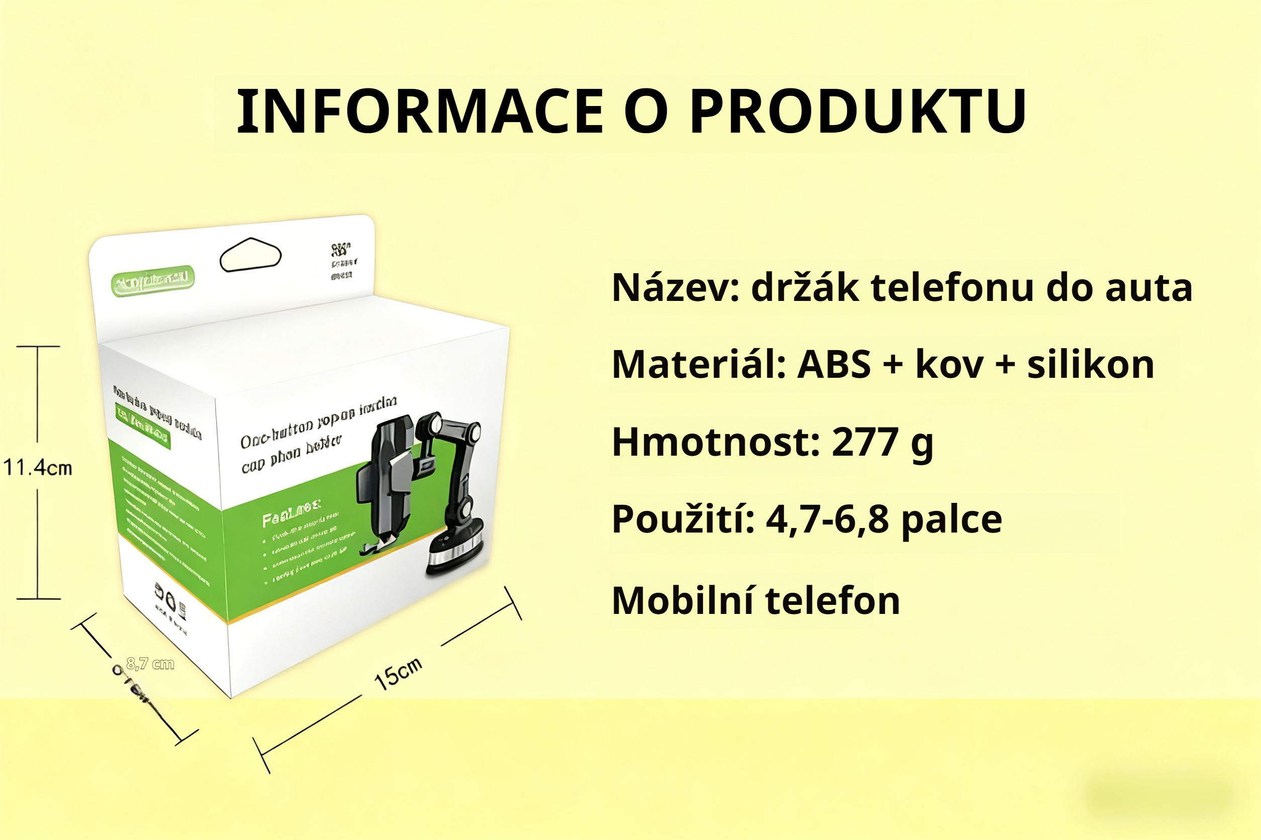  Držák na mobil do auta s přísavkou