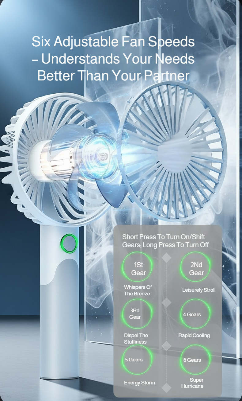 Handheld fan for travel and outdoor use