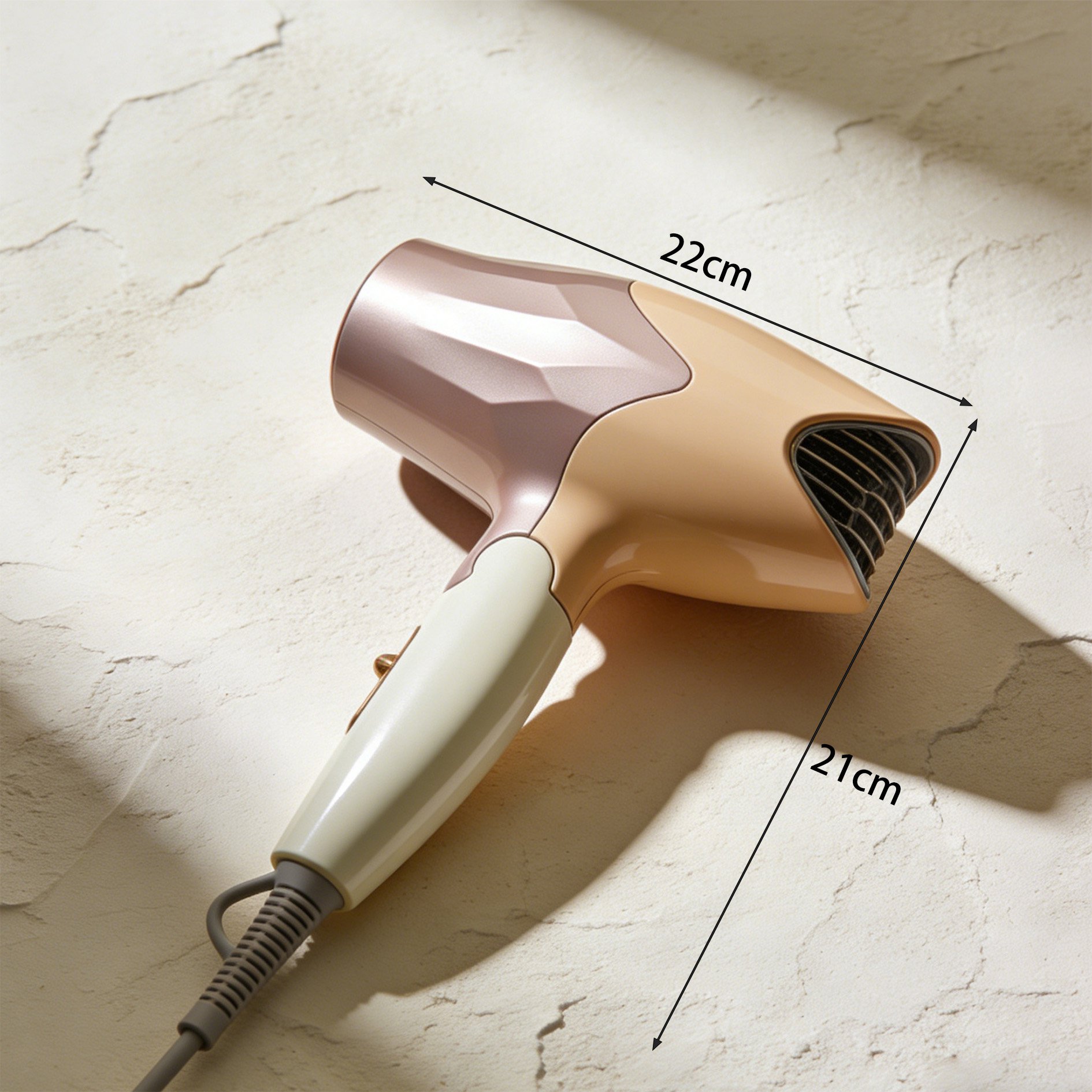 Silent operation hair dryer close-up