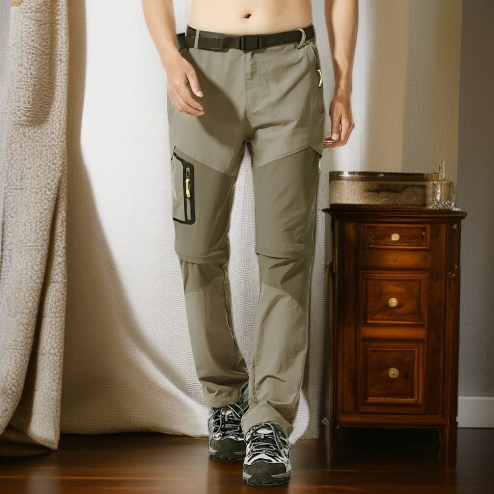 メンズゆったり速乾登山パンツ全体画像