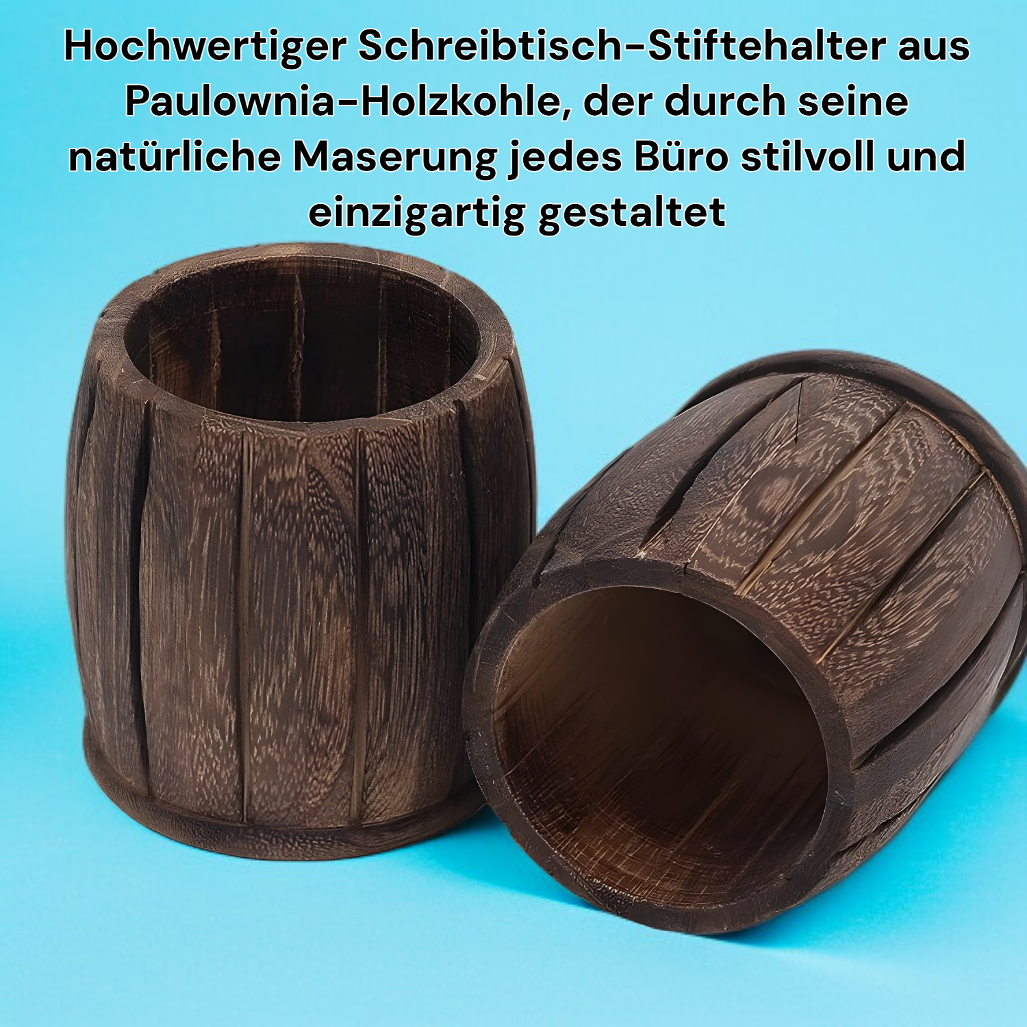 Schreibtisch-Stiftehalter aus Paulownia-Holzkohle