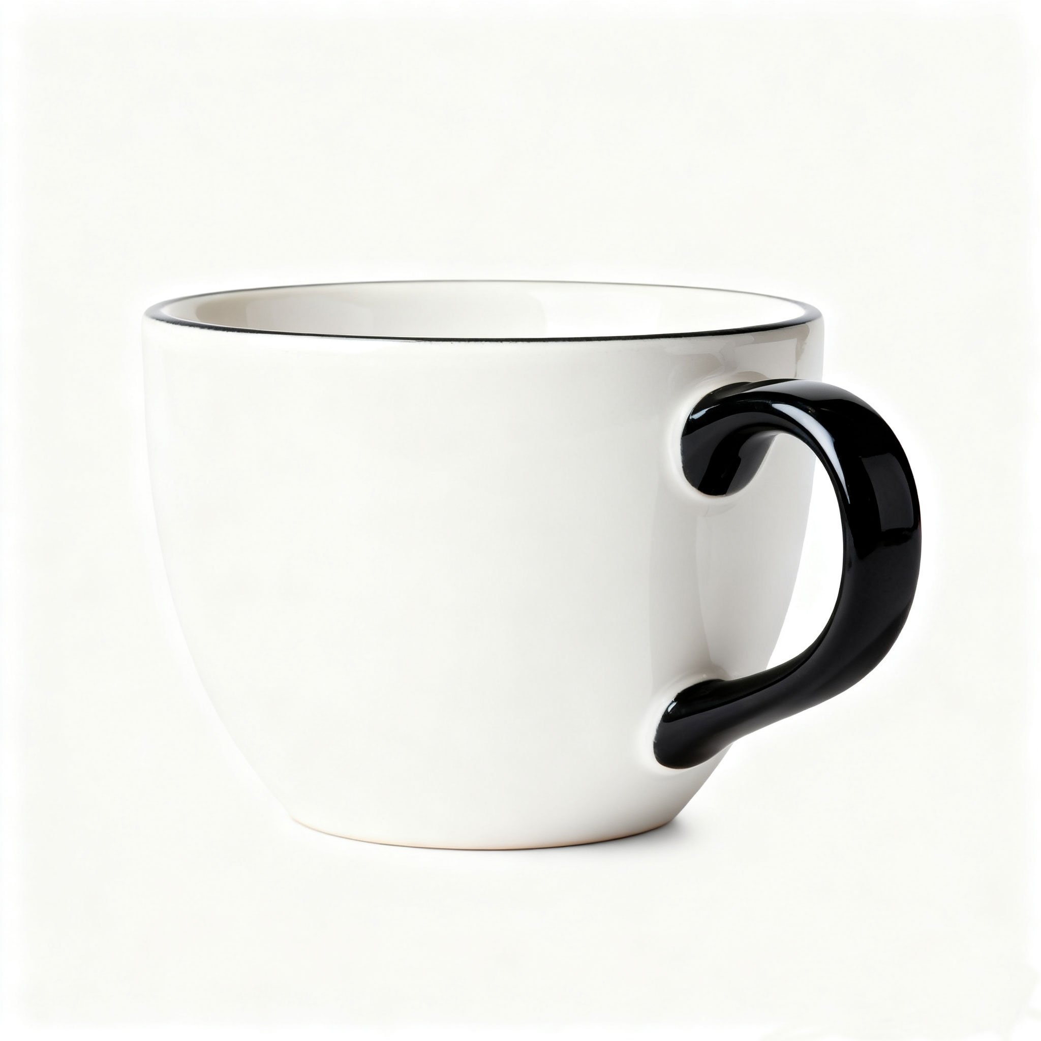 Černě lemované keramické šálky (sada 4 ks)