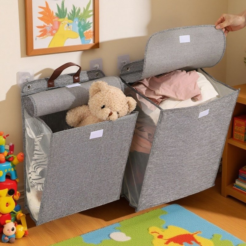 Haushaltskorb für schmutzige Kleidung mit großem Fassungsvermögen, Aufbewahrungskorb für Kleidung, S