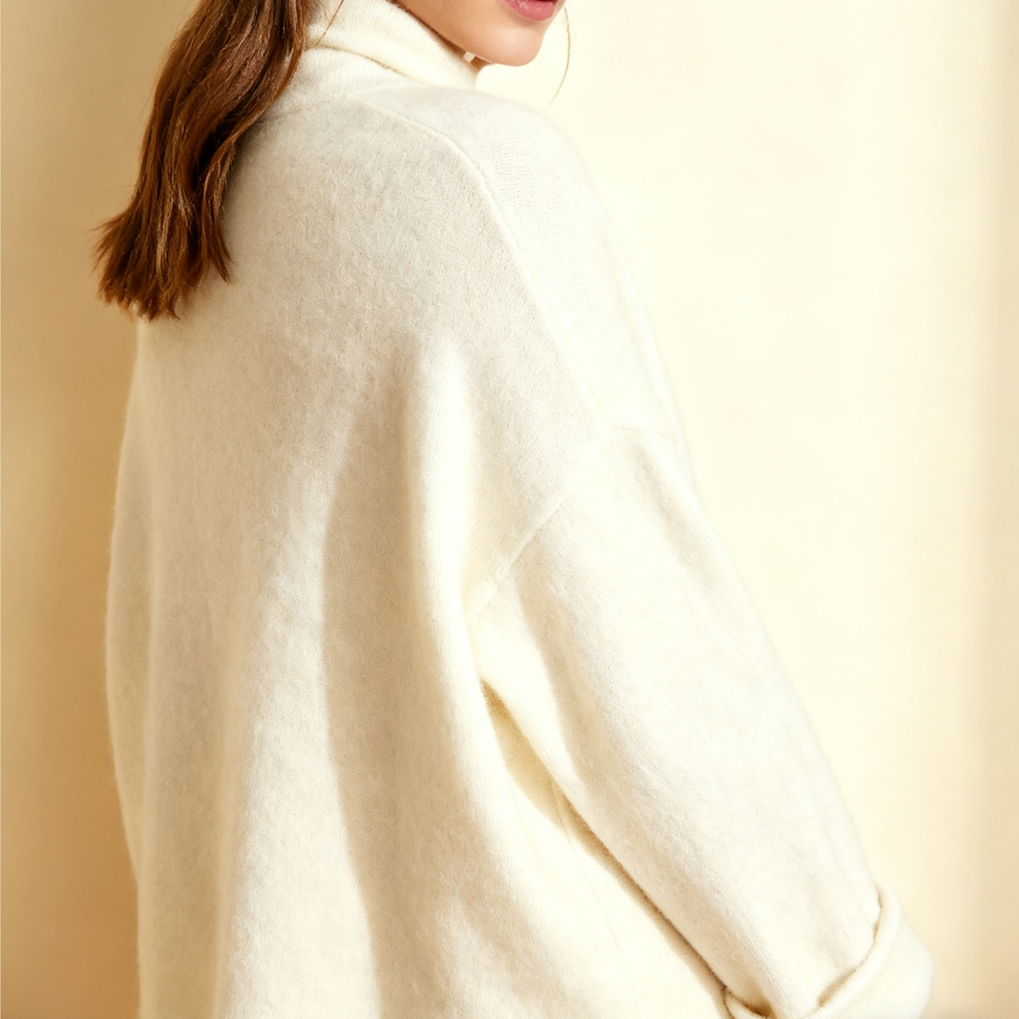 미색 니트 스웨터