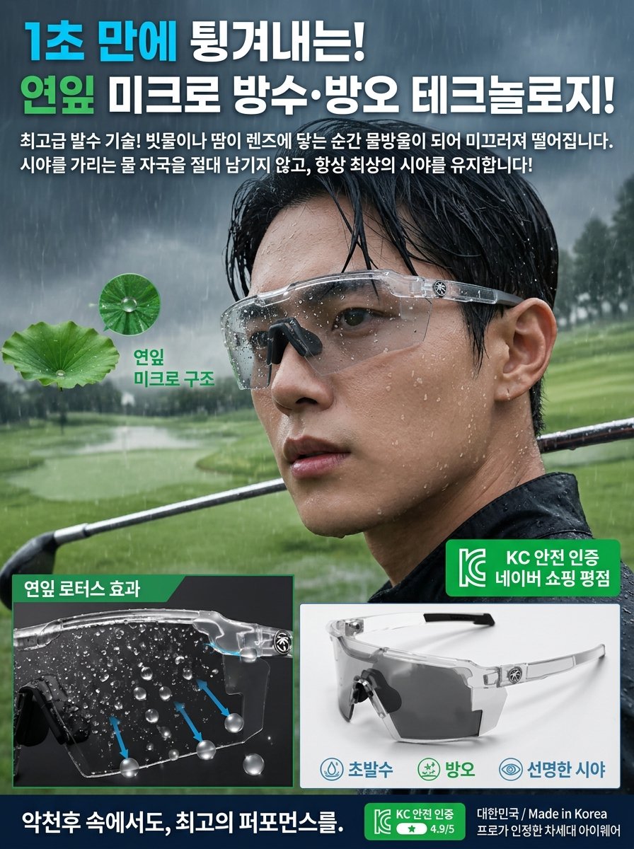 【골프낚시 필수】자동 변색 모션 방풍 고글