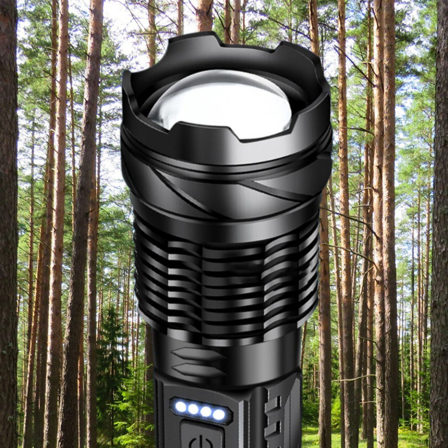 Linterna láser blanca de 30W, recargable por USB, para iluminación exterior