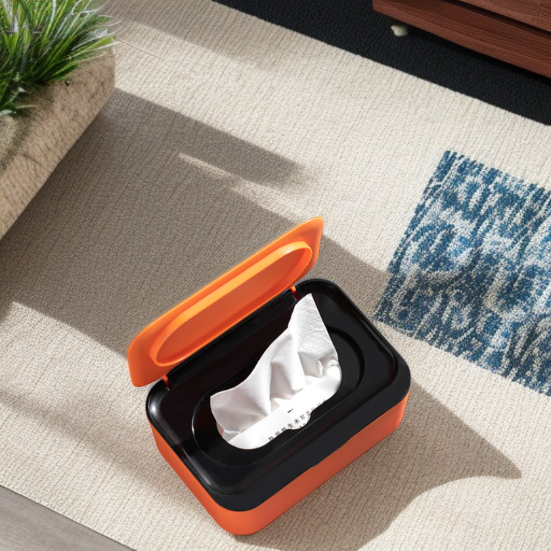 Multi-purpose tissue box storing wipes and masks
