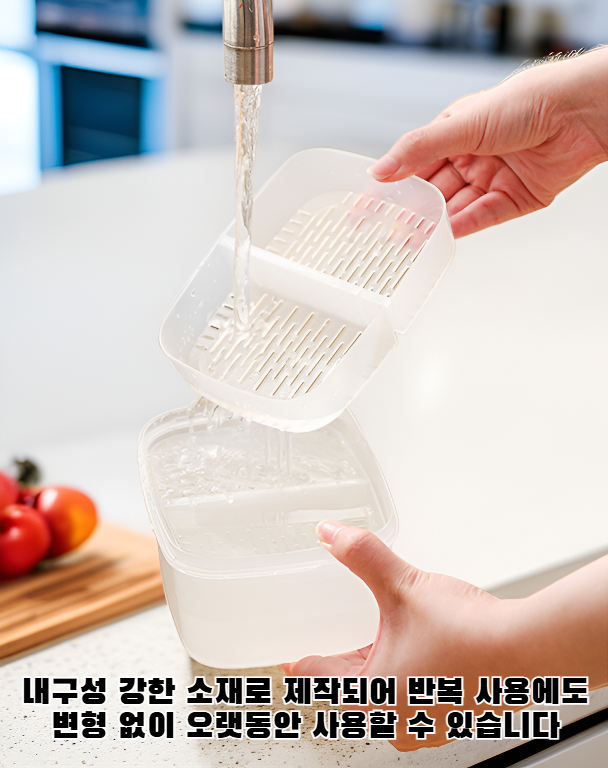 야채와 과일을 신선하게 보관하는 물 빠짐 냉장고 용기