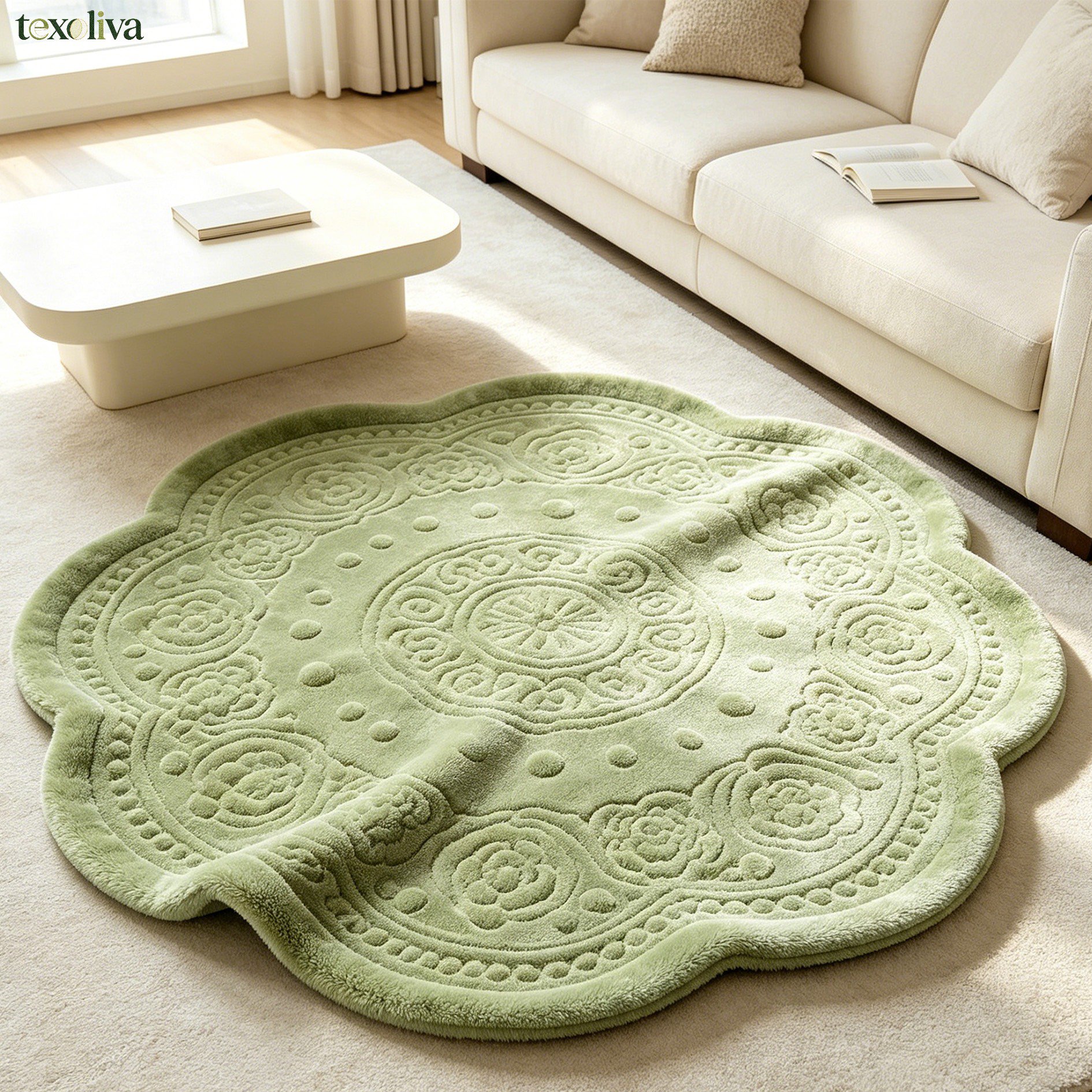 Flower-shaped bathroom mats (set of 3)