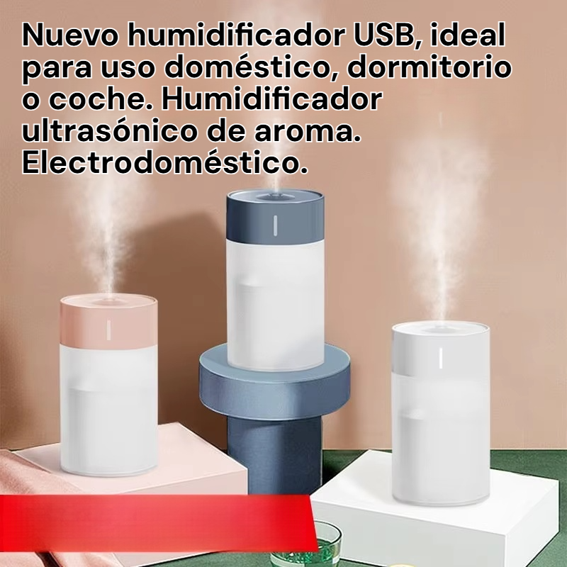 Mini humidificador ultrasónico con aroma, para dormitorio y automóvil