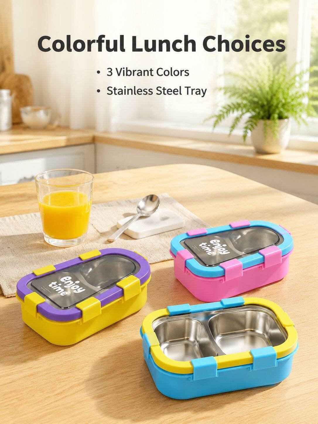 Student Divided Lunch Box 304 Stainless Steel Portable Insulated Bento Box