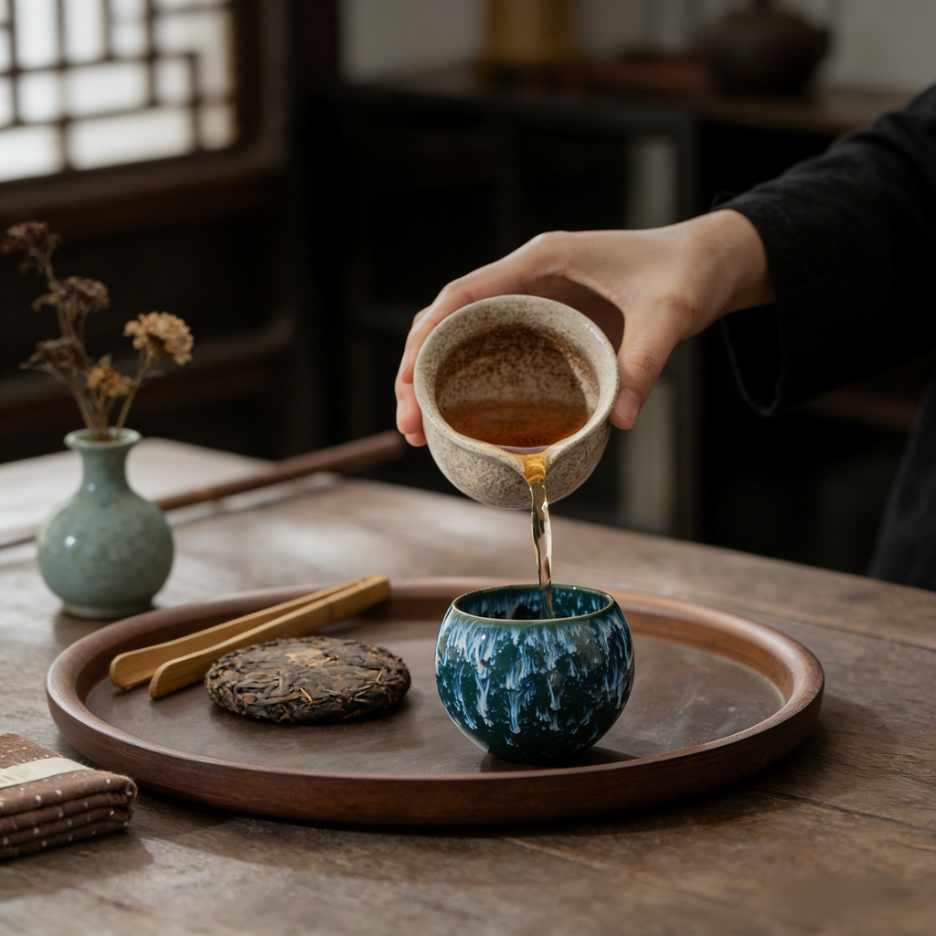 Keramik-Tee-Becher Set mit Yao-Bian Fünf-Elementen