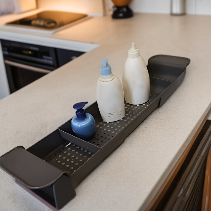 Multifunctional Expandable Bathtub Storage Rack Kitchen Sink Draining Organizer