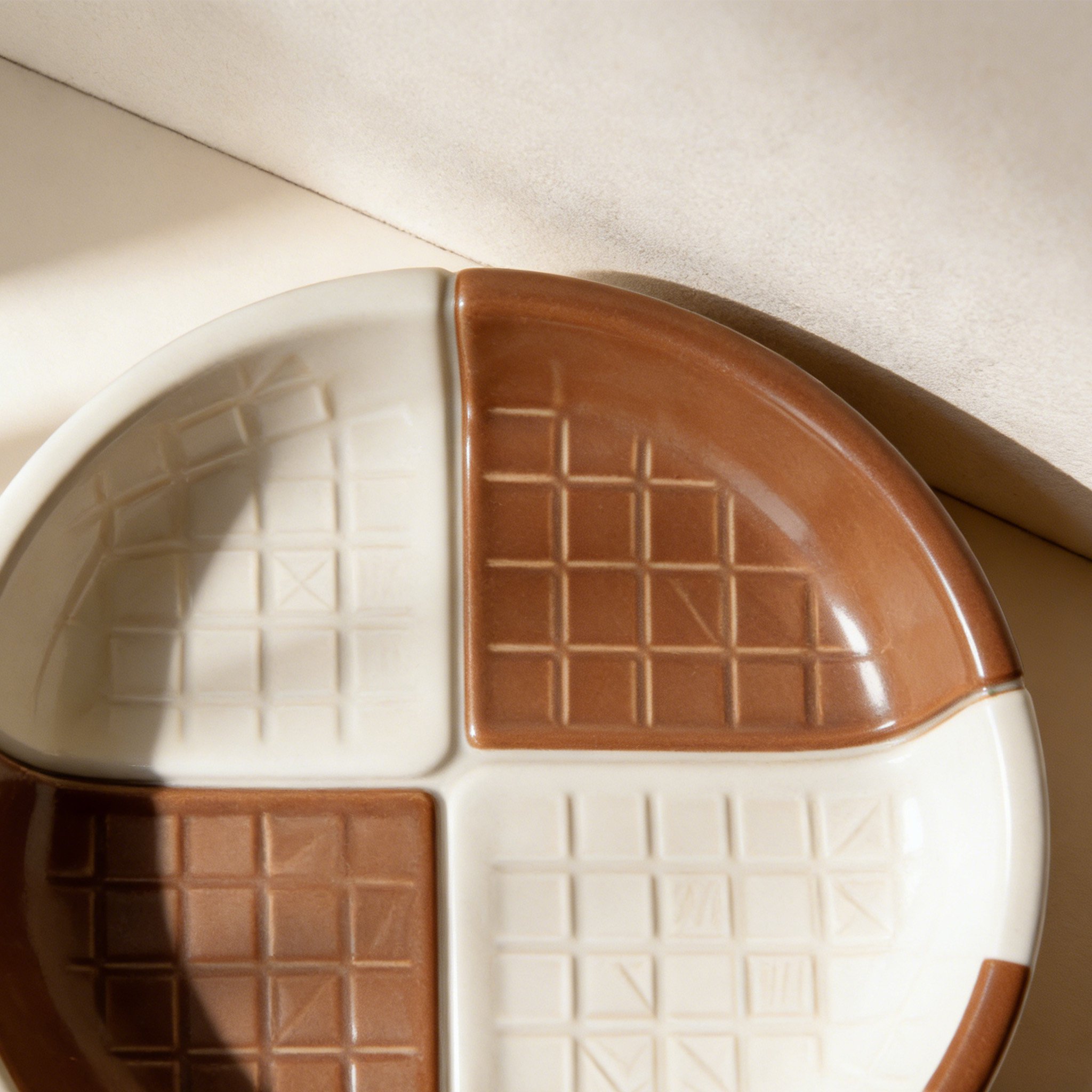 Stacked plates from the 5-piece dinnerware collection