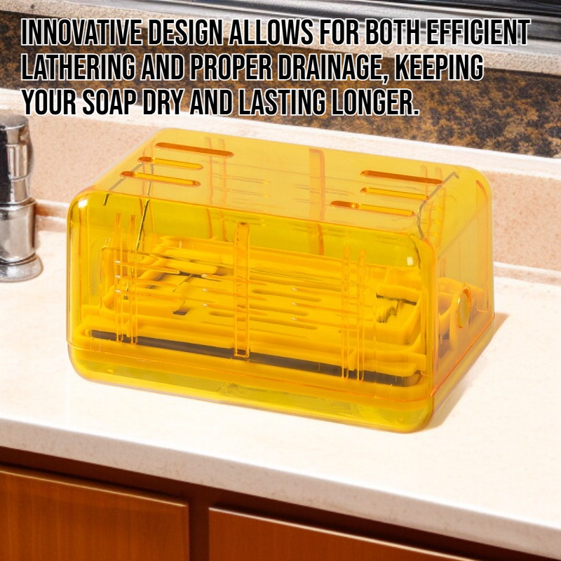 Soap for lathering and draining storage rack