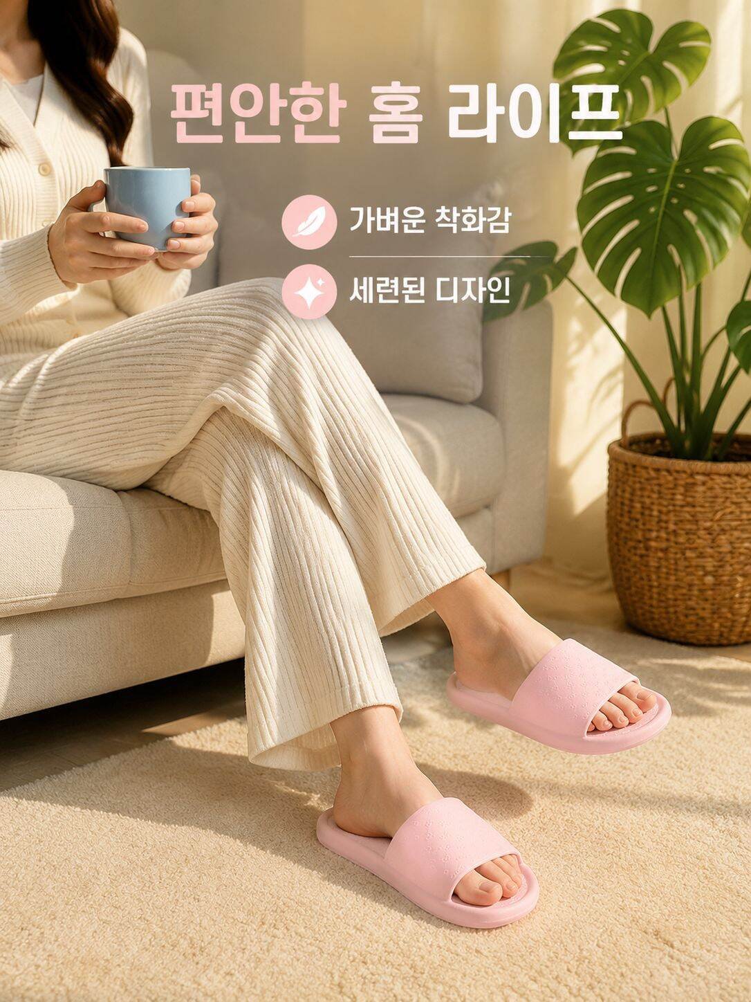 여성 실내 슬리퍼 편안한 미끄럼방지 부드러운 바닥 다색 홈 슬리퍼