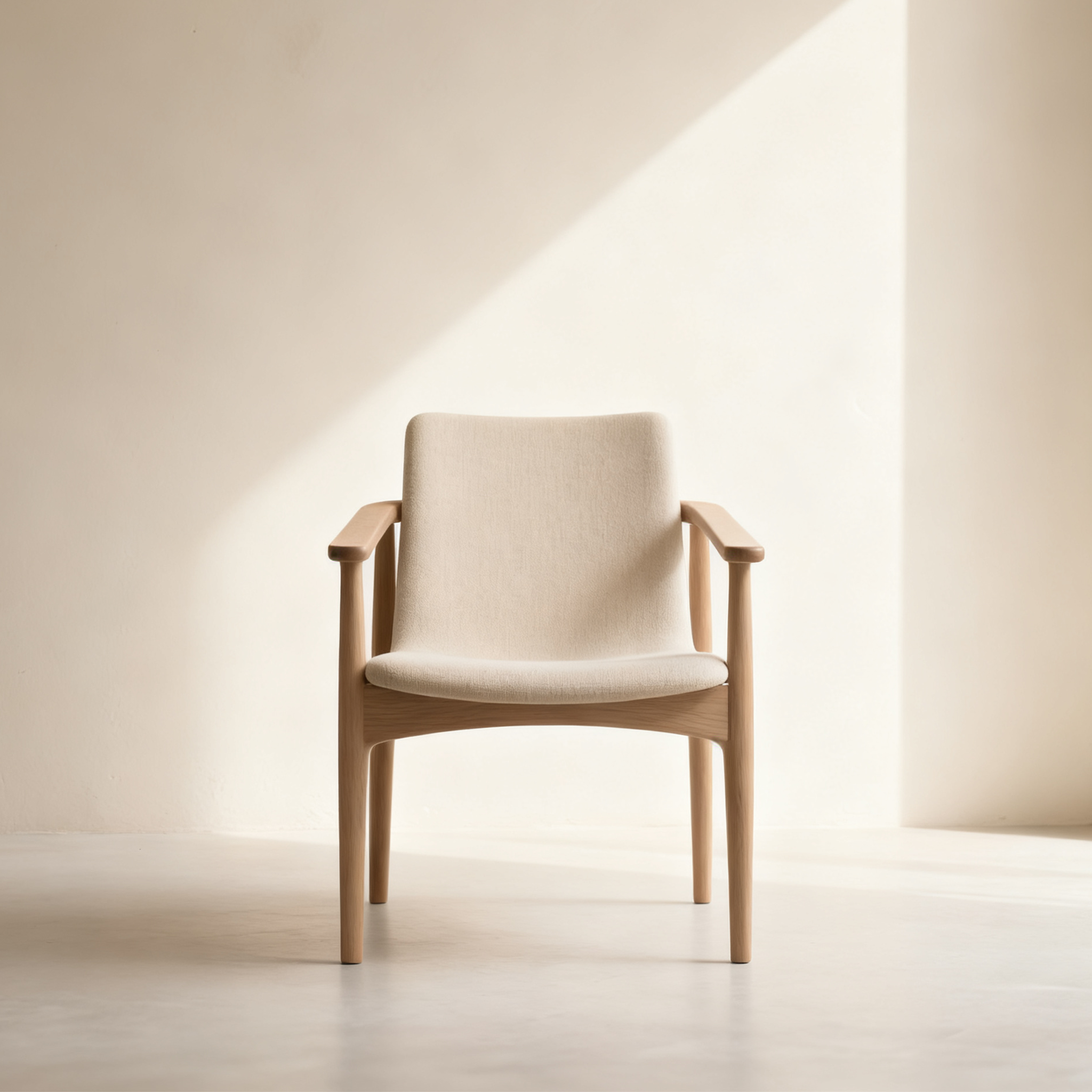 고급스러운 나무 프레임 패브릭 의자