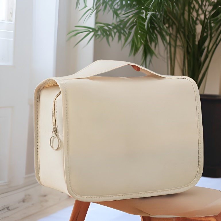 Waterproof Multifunctional Cosmetic Organizer with Hook, Partitioned Storage