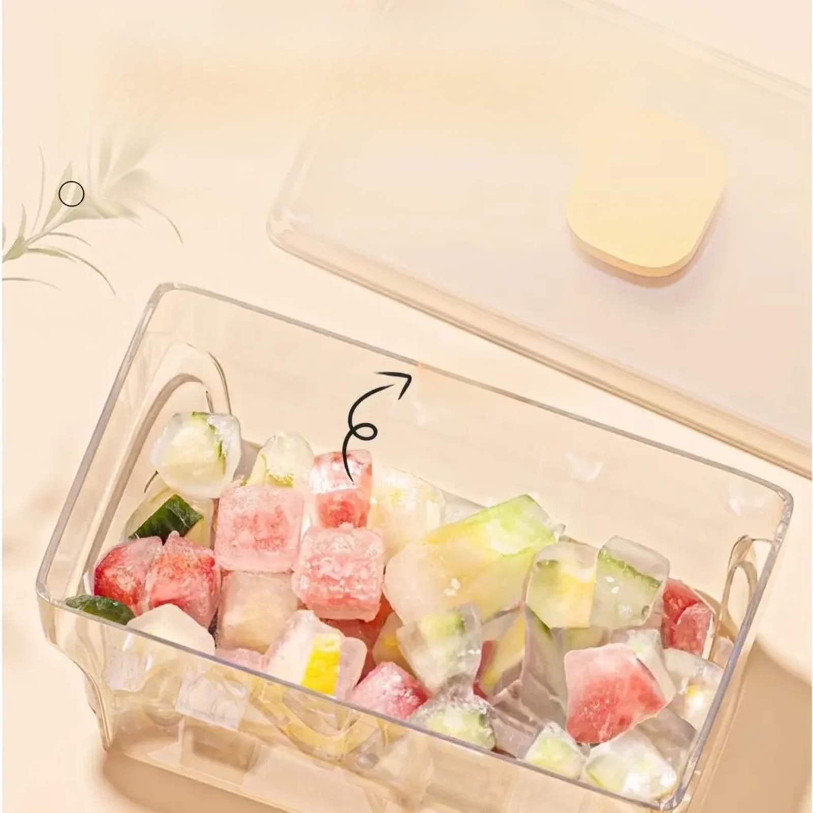 Food Grade Large Capacity Home Press Ice Cube Tray, Ice Storage Container