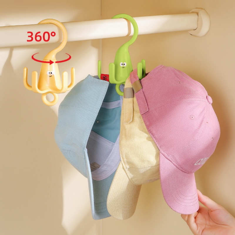Five-claw rotating hook for bags and hats