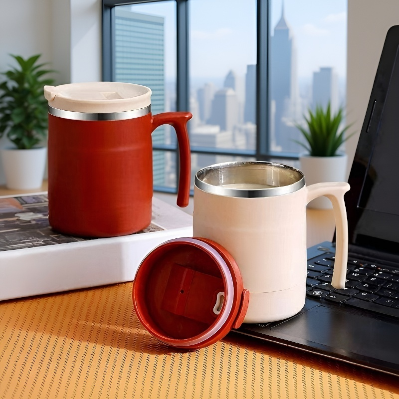 뚜껑이 있는 스테인리스 스틸 커피 머그