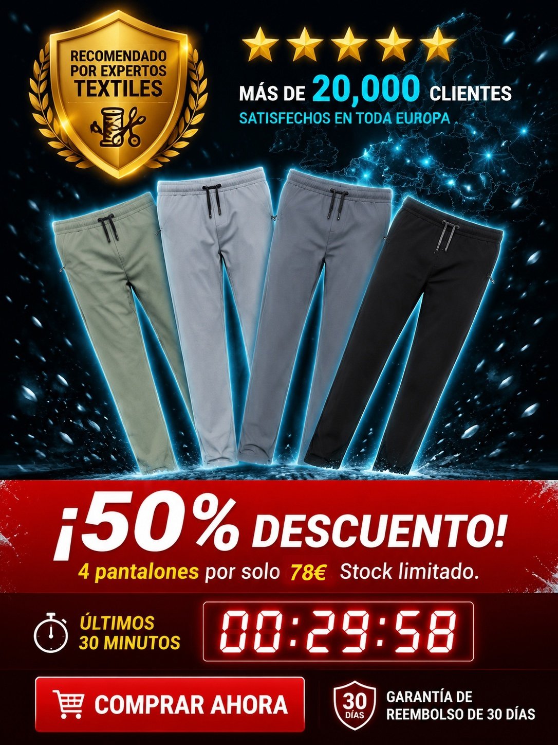 【Limitado 100 piezas】Pantalón largo de hielo transpirable y delgado con protección solar