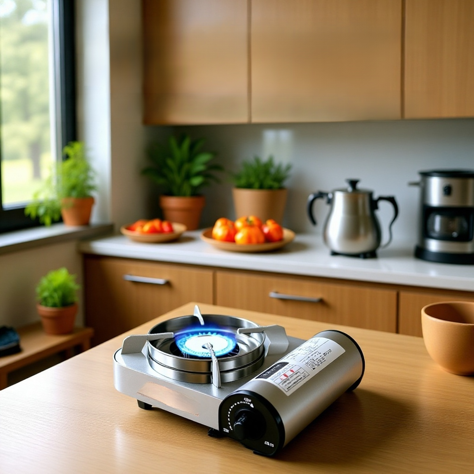 Estufa portátil de gas para fondue, ideal para uso doméstico y actividades al aire libre