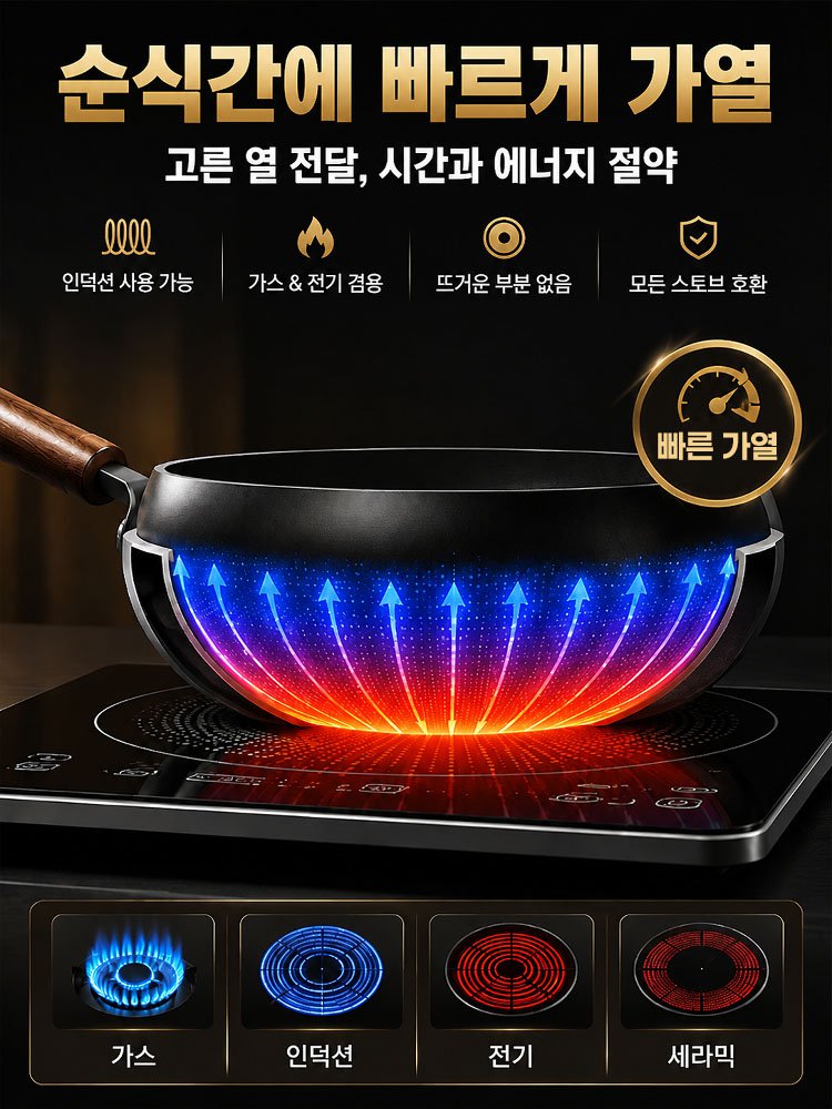 넉넉한 대용량 논스틱 딥팬