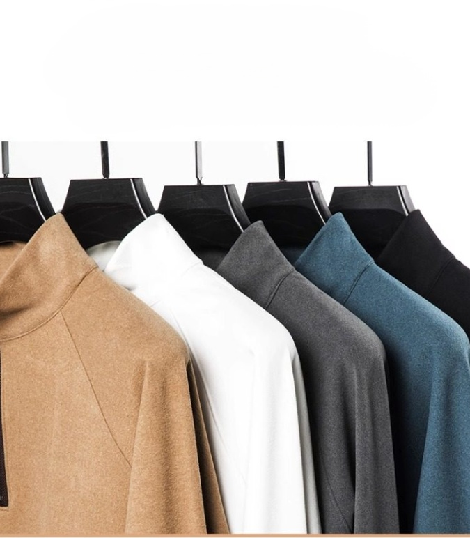 남성용 보온 자수 하이넥 반집업 맨투맨