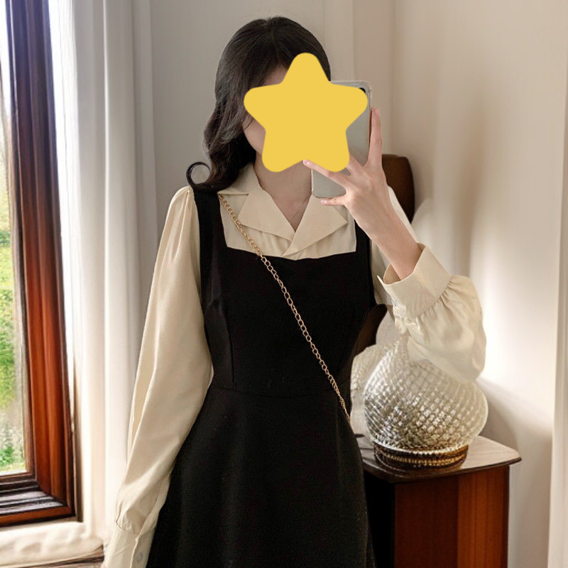 여성 스커트 봄 긴팔 원피스