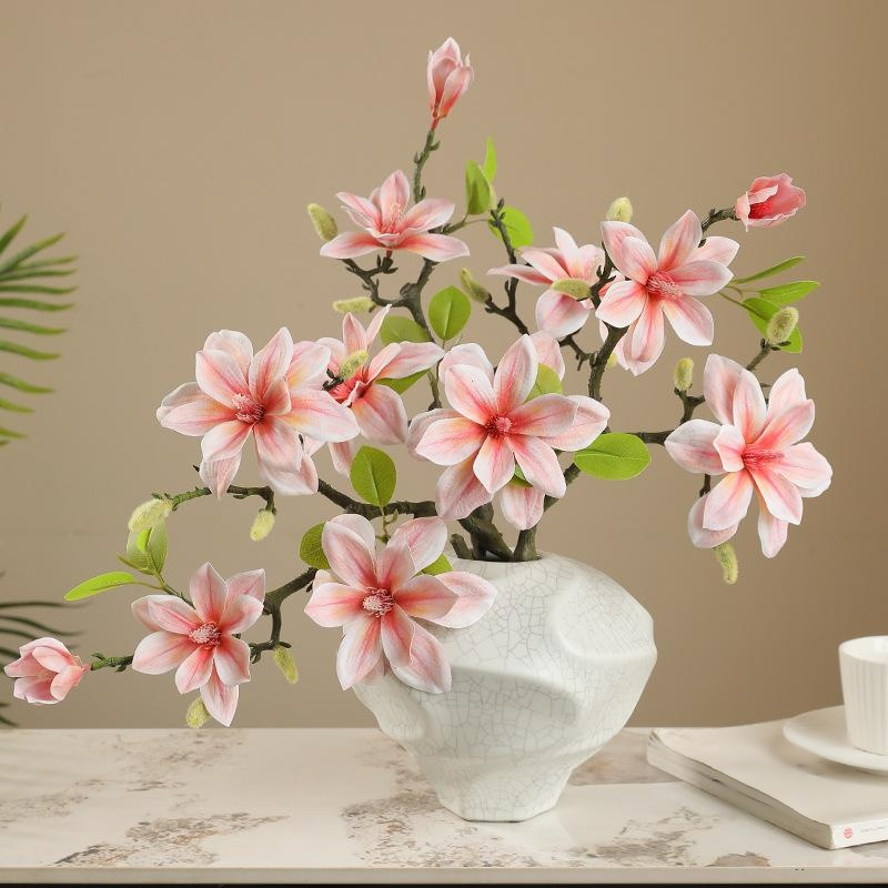 Retro Zen Home Artificial Magnolia Flower Landscape Decoration