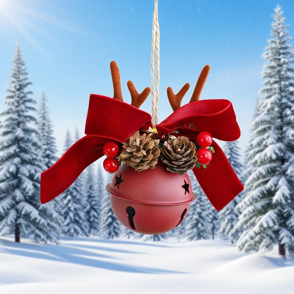 크리스마스 장식 리본 솔방울